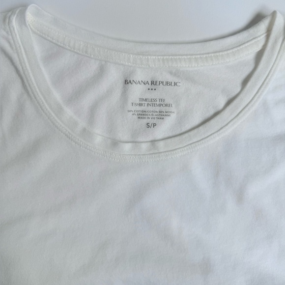 Banana Republic Factory Timeless Crew Neck Short Sleeve T Shirt White Size S - Picture 4 of 7